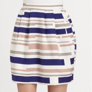 RAOUL Cameo Stripe Silk-Blend Bell Mini Skirt